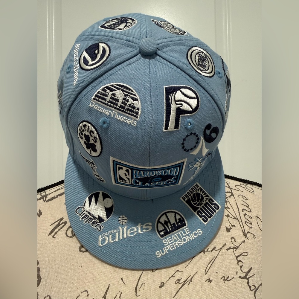 Vintage NBA Hardwood Classics New Era Light Blue 59/50 Fitted Cap